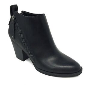 Lexi & Abbie Black Ankle Boots with Zipper Detail Faux Leather Size 7 NWOT